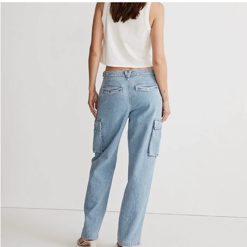 NWT Madewell Low-Slung Straight Cargo Light Wash Jeans Sz 30 - Picture 4 of 15